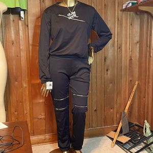 GLAM Goth Life Just Zip It 2 piece track suit